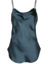 Cinq À Sept Women's Marta Silk Cowlneck Cami Top In Shadow