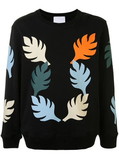 Ports V Leaf Print Jumper In Black