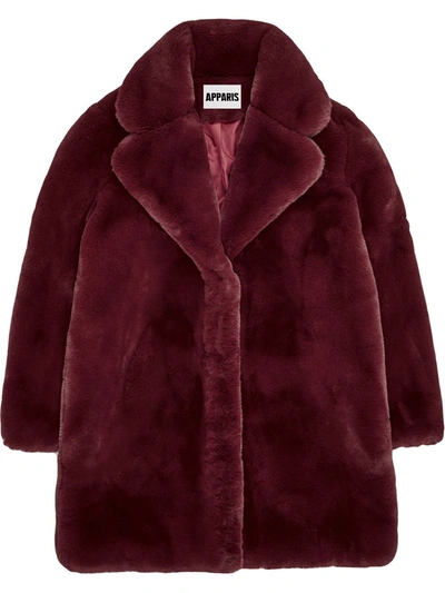 Apparis Sasha Faux Fur Jacket In Red