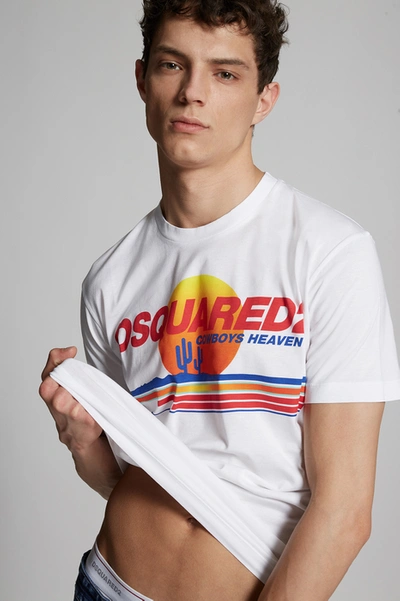 Dsquared2 Men Short Sleeve T-shirt In White