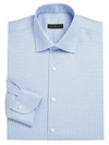 Saks Fifth Avenue Collection Textured Hoodstooth Dress Shirt In Blue