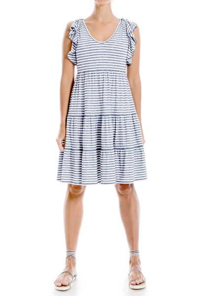 Max Studio Striped Tiered Dress In Ivonvest