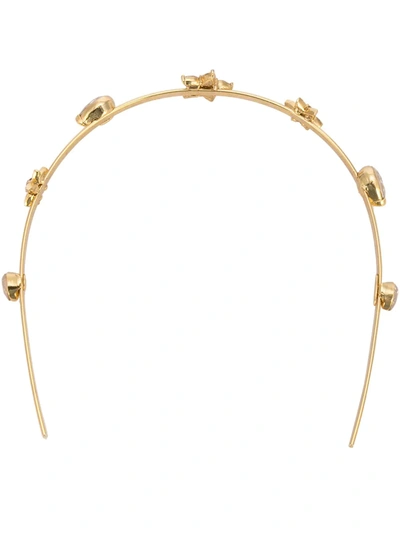 Oscar De La Renta Women's Swarovski Crystal Flower Headband In Gold