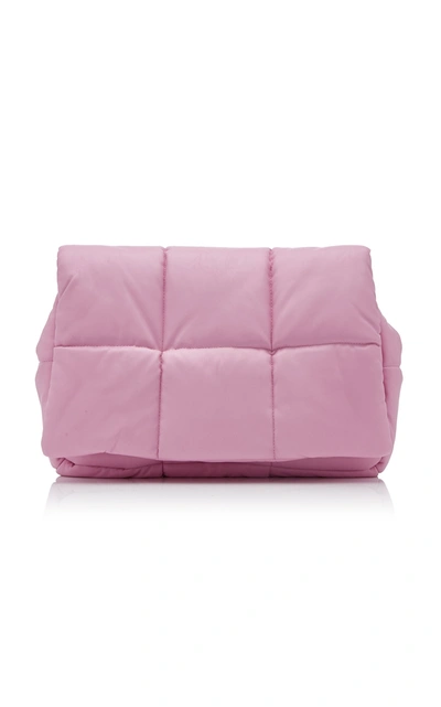 Stand Studio Wanda Oversized Padded Faux Leather Clutch In Pink