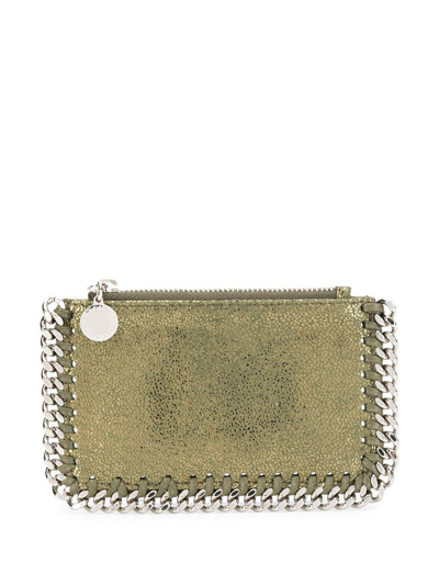 Stella Mccartney Falabella Zipped Cardholder In Green