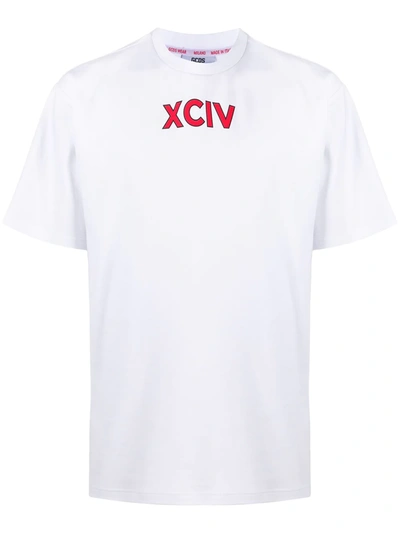 Gcds Xciv Short Sleeved T-shirt In White,red,black