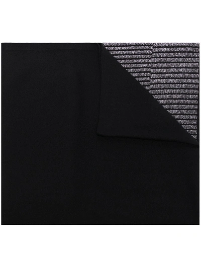 Y-3 Black Ch1 Logo Print Scarf