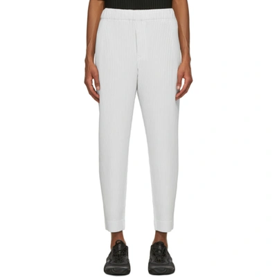 Issey Miyake Mc February Plissé Tapered Trousers In Grey