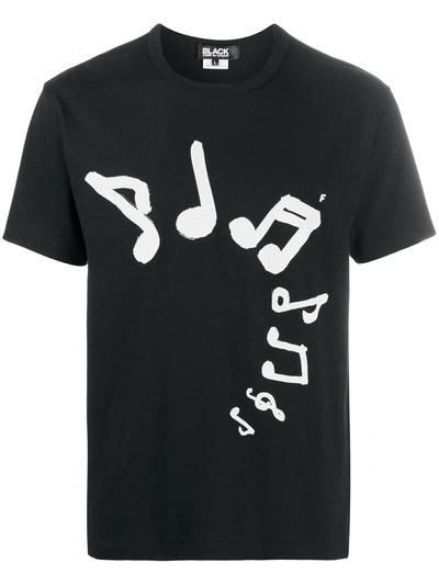 Black Comme Des Garçons Graphic-print Cotton T-shirt In Black