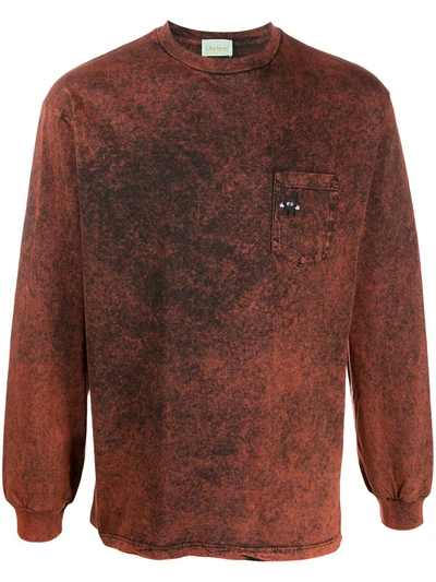 Aries Patch-pocket Stonewashed Sweatshirt In Red