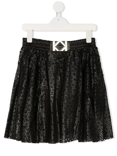 Karl Lagerfeld Teen Logo Buckle Shift Skirt In Black