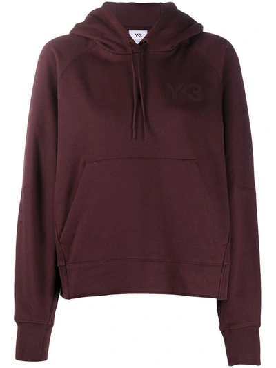 Y-3 Logo Cotton Hoodie In Red
