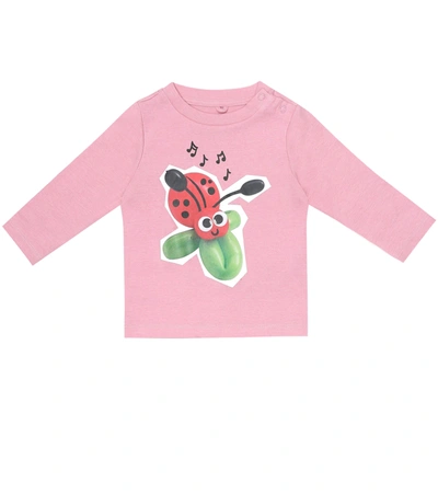 Stella Mccartney Baby Printed Cotton T-shirt In Pink