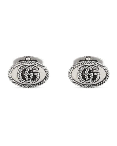 Gucci Men's Gg Marmont Sterling Silver Cufflinks In Argentoaurecoblack
