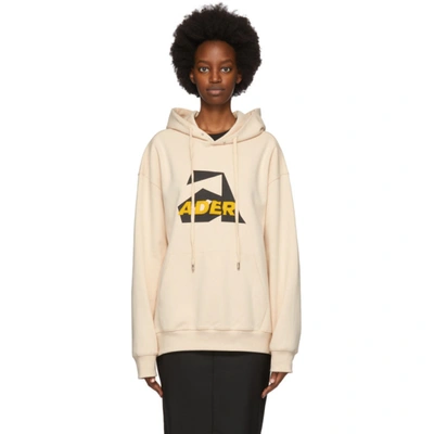 Ader Error Logo Embroideried Hoodie In Ivory