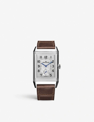 Jaeger-lecoultre Reverso Classic Large Stainless Steel & Leather Strap Watch In Silver