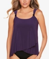 Miraclesuit Razzle Dazzle Underwire Tankini Top Women's Swimsuit In Sangria Purple