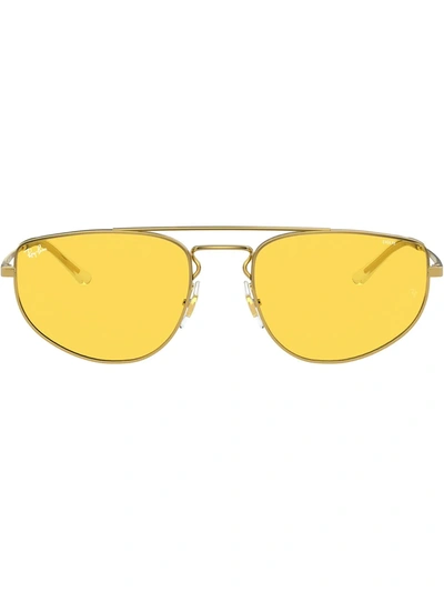 Ray Ban Rb3668 Rectangle Frame Sunglasses In Yellow
