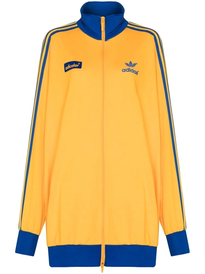 Adidas Originals Adicolor '70s Oversized Jersey Track Jacket Dress In Yellow