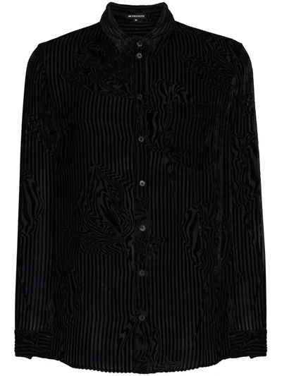 Ann Demeulemeester Vasily Flocked Shirt In Black