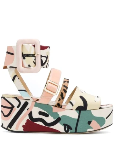 Ports 1961 Make Up Abstract Print Wedges In Neutrals