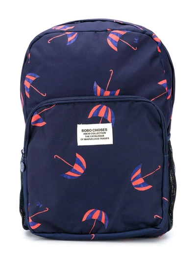 Bobo Choses Kids' Umbrella Print Backpack In Blue