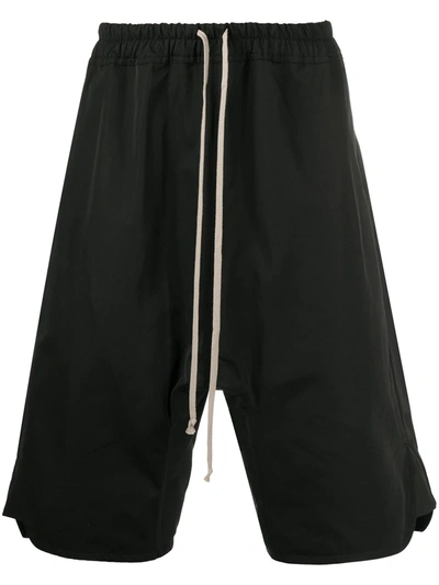 Rick Owens Long Shorts With Drawstring Waist In Black