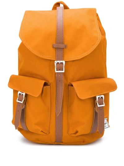 Herschel Supply Co Drawstring Tonal Backpack With Buckle Fastening In Orange
