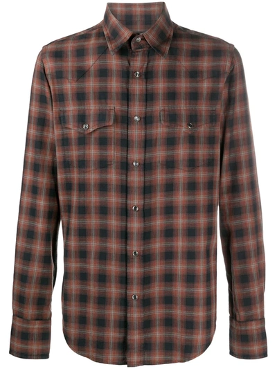 Tom Ford Checked Western Shirt In Red