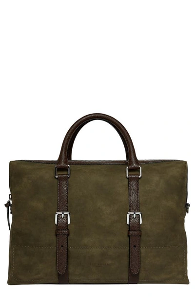 Ted Baker While Faux Leather Document In Olive