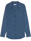 Equipment Essential Button Down Silk Shirt In Blue