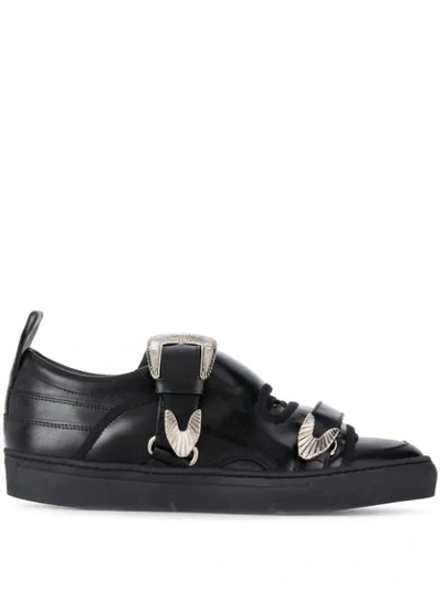 Toga Virilis Double Strap Low Sneakers In Black