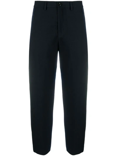 Closed Cropped-leg Tailored Trousers In Blue