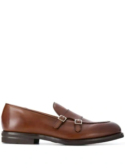 Henderson Baracco Monk Strap Loafers In Brown