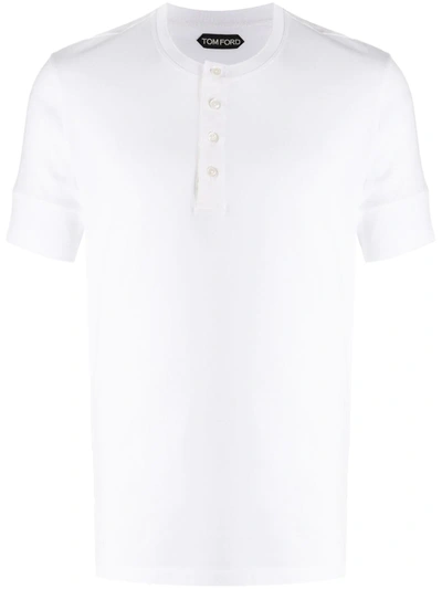 Tom Ford Button-fastening T-shirt In White
