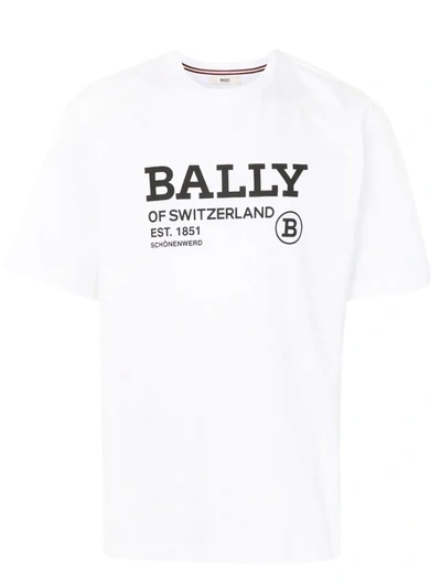 Bally Logo Print Short-sleeved T-shirt In White