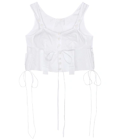 Chloé Cropped Cotton-voile Top In White