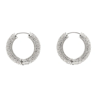 Numbering Silver Small #994 Hoop Earrings In Metallic