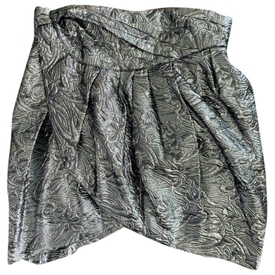 Pre-owned Isabel Marant Étoile Glitter Mini Skirt In Silver