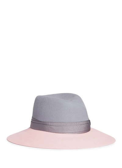 Maison Michel 'virginie' Colourblock Rabbit Furfelt Fedora Hat | ModeSens