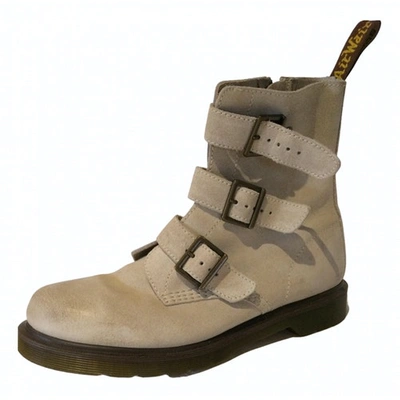 Pre-owned Dr. Martens' Ankle Boots In Beige