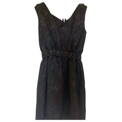 Pre-owned Lanvin Wool Mid-length Dress In Black