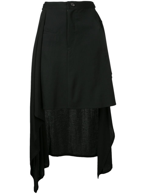 Yohji Yamamoto Asymmetric Skirt | ModeSens
