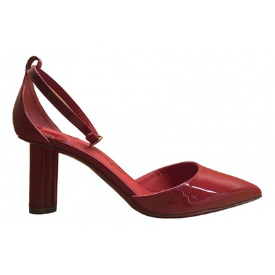 Pre-owned Ferragamo Patent Leather Sandal In Red