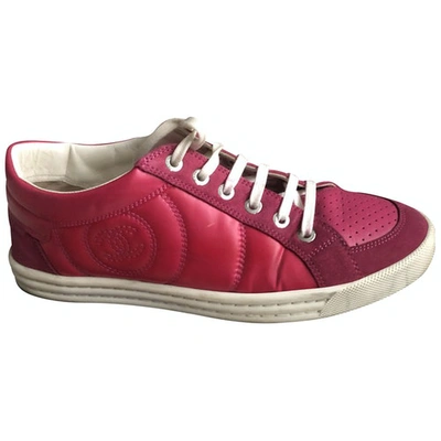 Pre-owned Chanel Leather Lace Ups In Pink