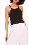 French Connection Nora Crochet Sleeveless Top In Black