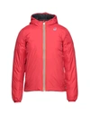 K-way Down Jackets In Brick Red