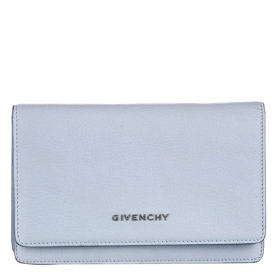 Pre-owned Givenchy Blue Leather Pandora Wallet On Chain