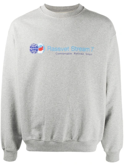 Rassvet Graphic-print Crew Neck Sweatshirt In Grey