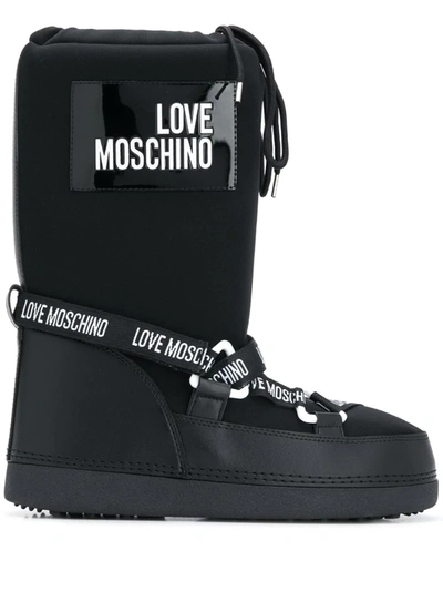 Love Moschino Logo Snow Boots In Black | ModeSens
